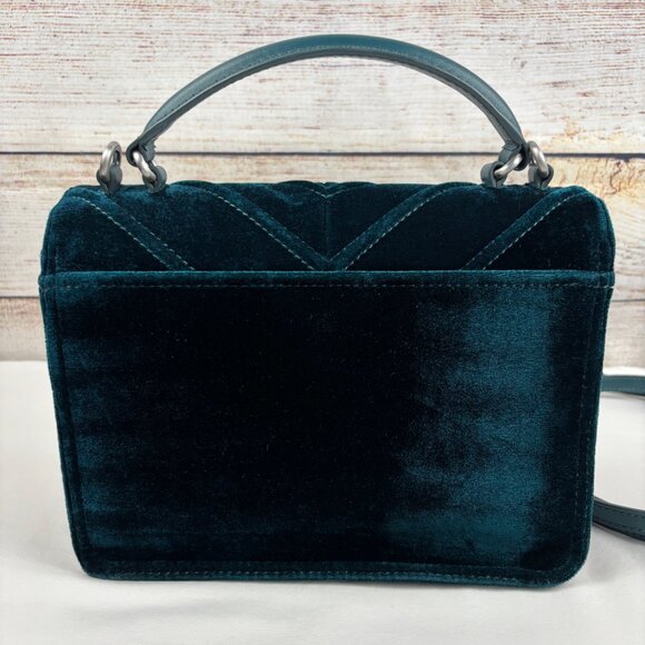 Aimee Kestenberg Velvet Mia Crossbody Bag Expandable Emerald Green - Picture 3 of 11